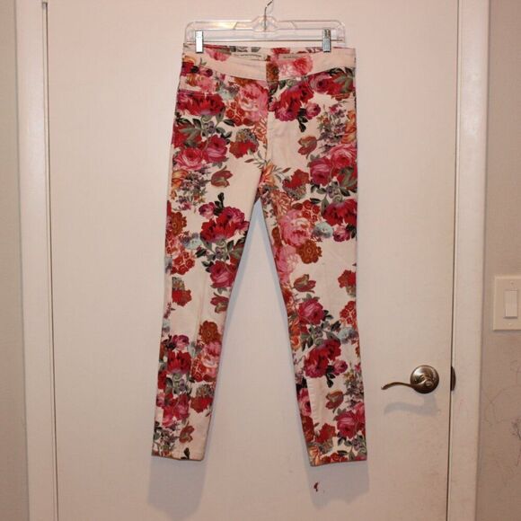 Pilcro and the Letterpress Multi Floral High Rise Skinny Jeans Women's Size 28 - Picture 3 of 13